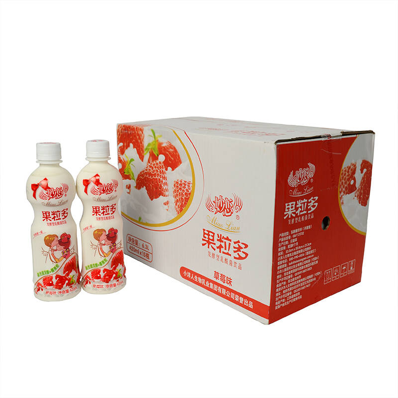 【京东超市】小洋人妙恋果粒多乳酸饮料草莓口味420ml