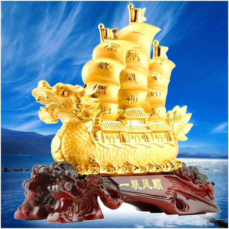一帆风顺招财龙船摆件帆船现代时尚家居装饰品工艺品摆设开业礼品