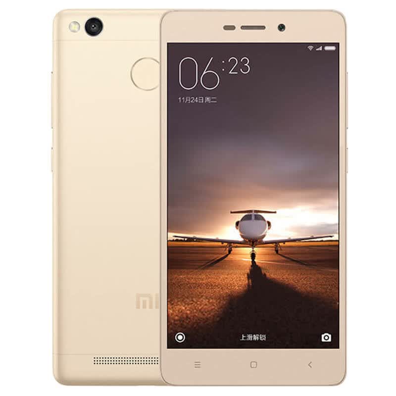 小米 红米3 4g智能手机 金色(指纹版) 高配版全网通(3g ram 32g rom)