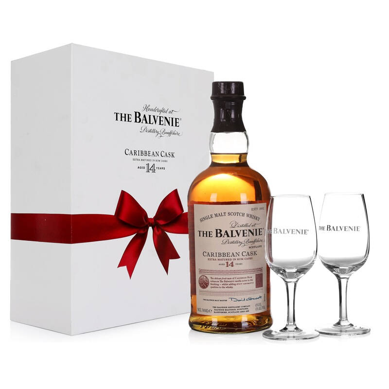 百富the balvenie 单一纯麦威士忌14年陈酿(加勒比桶陈酿)700ml礼盒