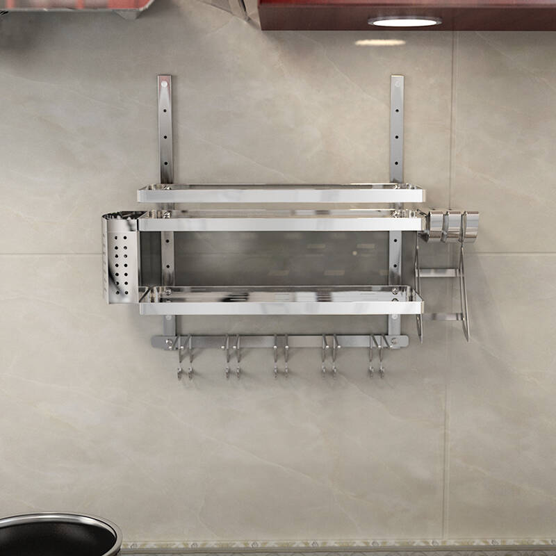 中凰艾菲煲竖向304不锈钢厨房置物架壁挂厨房挂件 厨具收纳架刀架用品