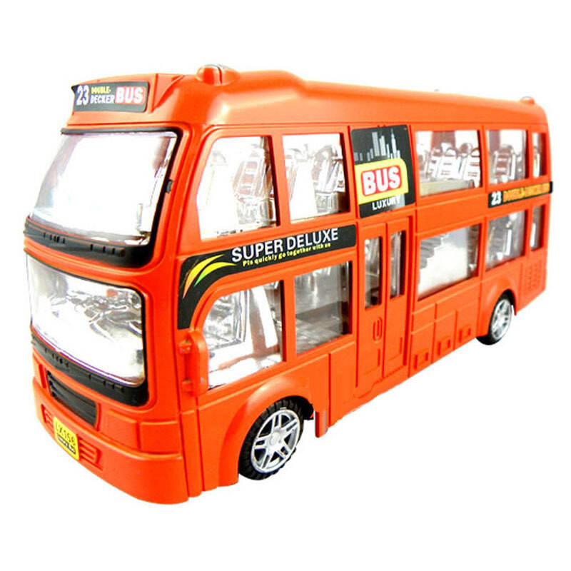熙悦 闪光电动万向双层巴士 旅游大巴士 儿童电动万向益智玩具车 橙色