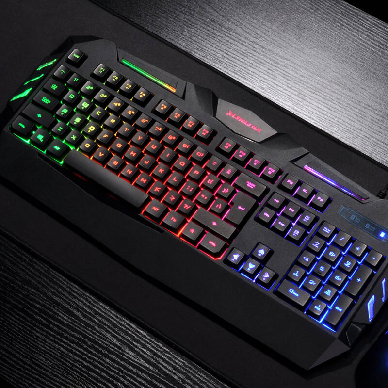 炫光 七彩背光键盘cf lol台式电脑笔记本有线usb发光夜光炫酷电竞游戏