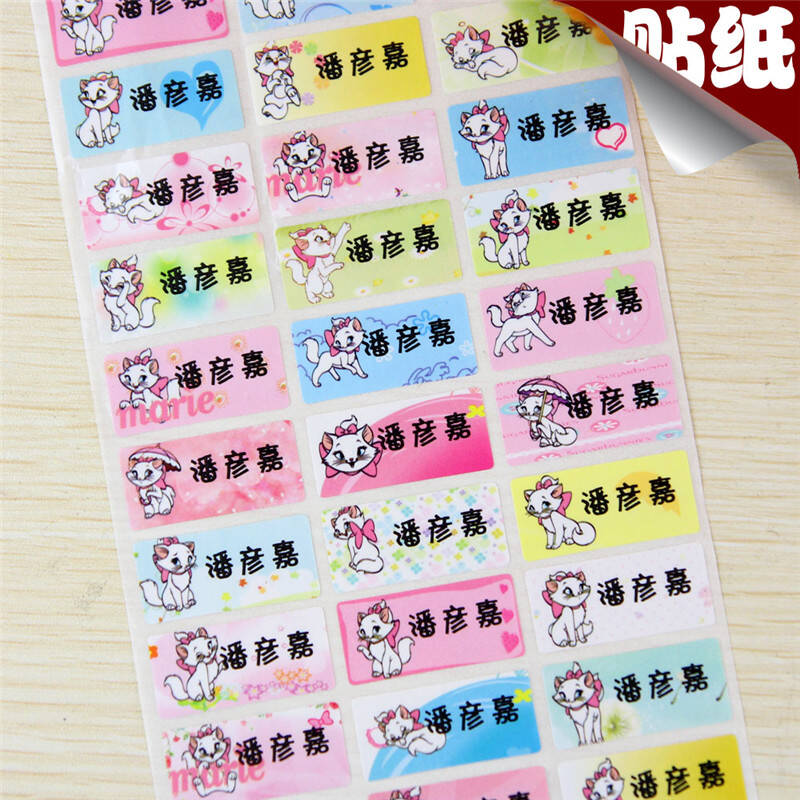 益洋 防水姓名贴卡通名字贴纸宝宝幼儿园用品 中号mtz