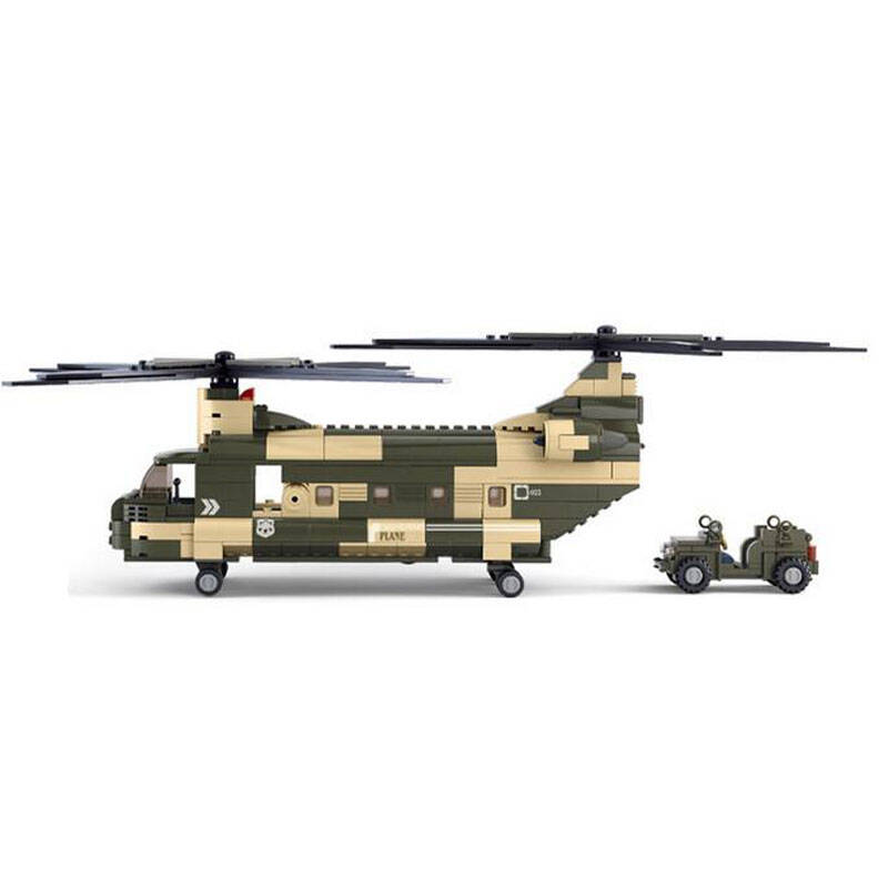 小鲁班 益智积木拼插玩具 拼装模型 军事运输机m38-b0508