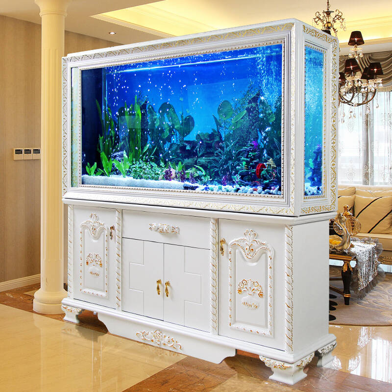 欧宝欧式创意大中型金鱼缸 屏风生态1.5 客厅隔断鱼缸