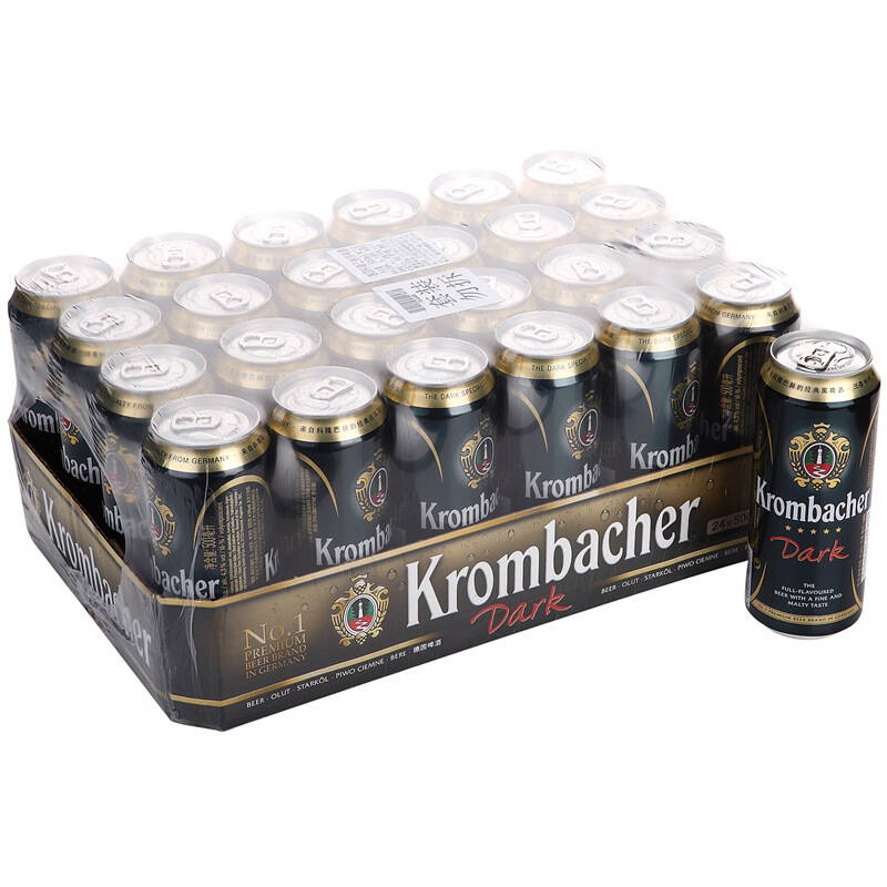 【京东超市】德国进口 krombacher科隆巴赫黑啤酒 500ml*24听