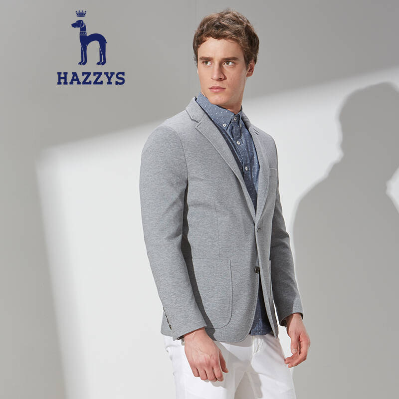 哈吉斯hazzys 2016秋季新款简约修身单西男士小西装外套asuzj06aj03