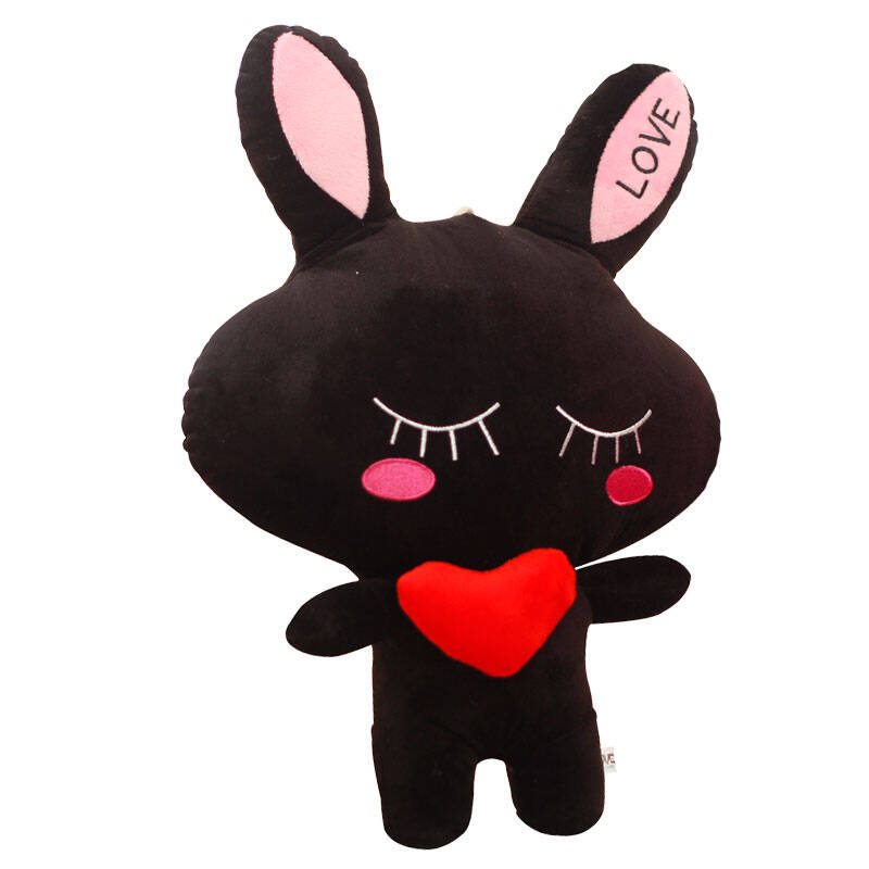 咔噜噜画法love兔公仔女生毛绒玩具爱心布娃娃兔子50cm学画娃娃的黑色图片