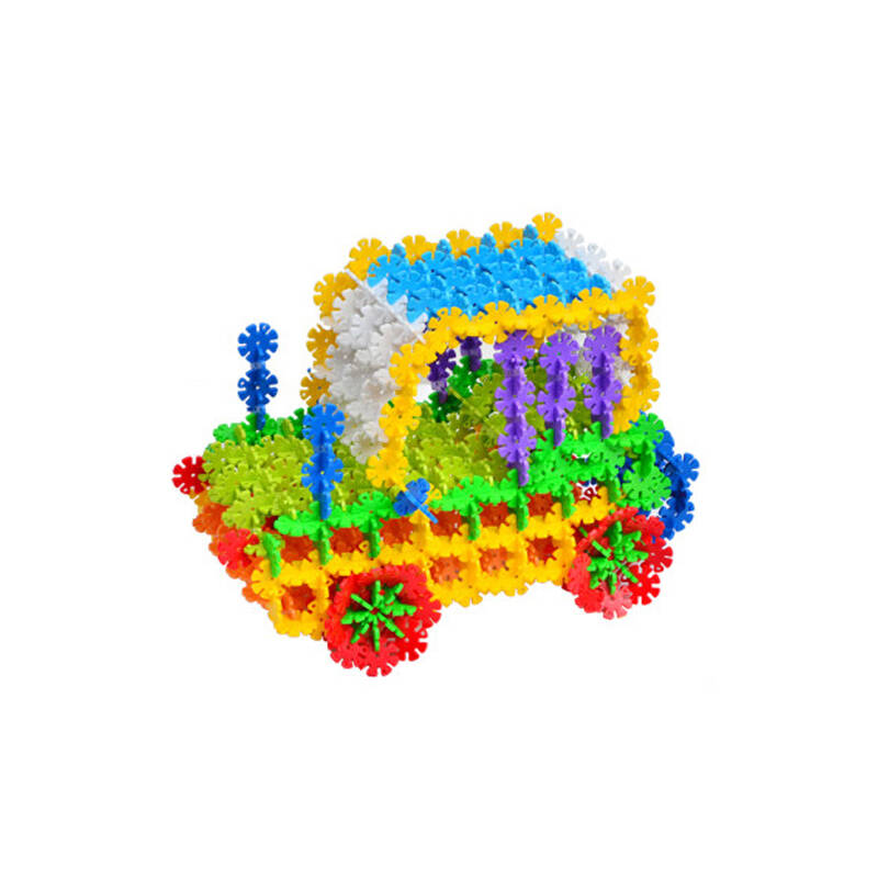 易贝优雪花片积木大号中号加厚 儿童3d塑料拼插玩具宝宝立体百变手工