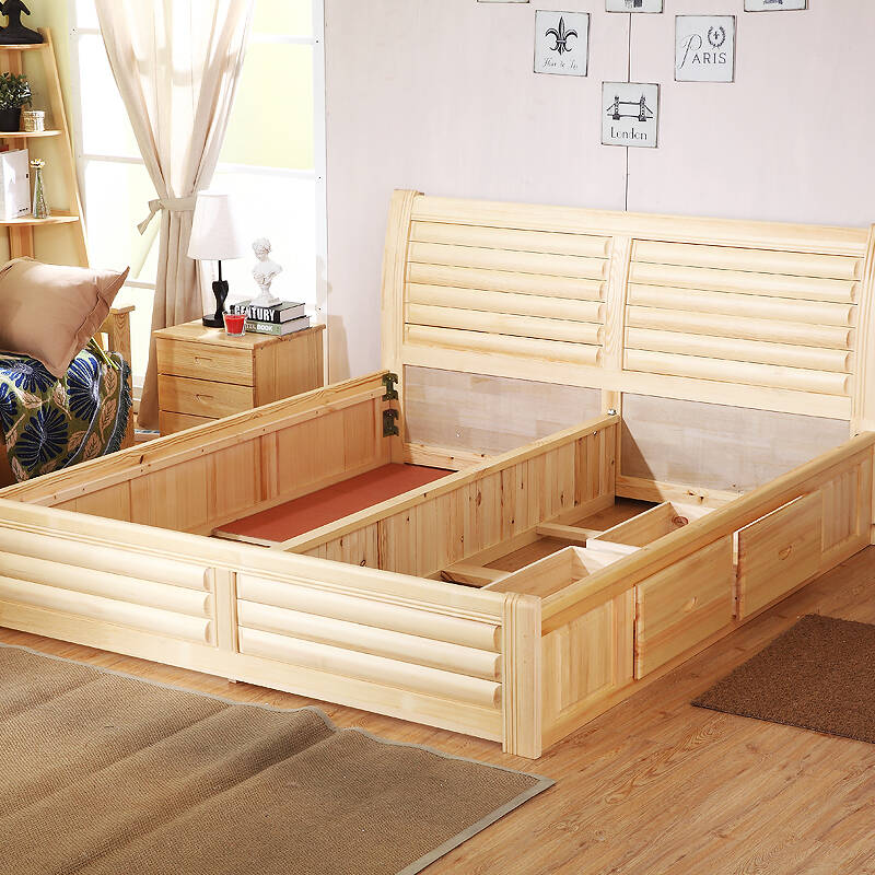 5米床单人床架子床实木床1.8双人床高箱