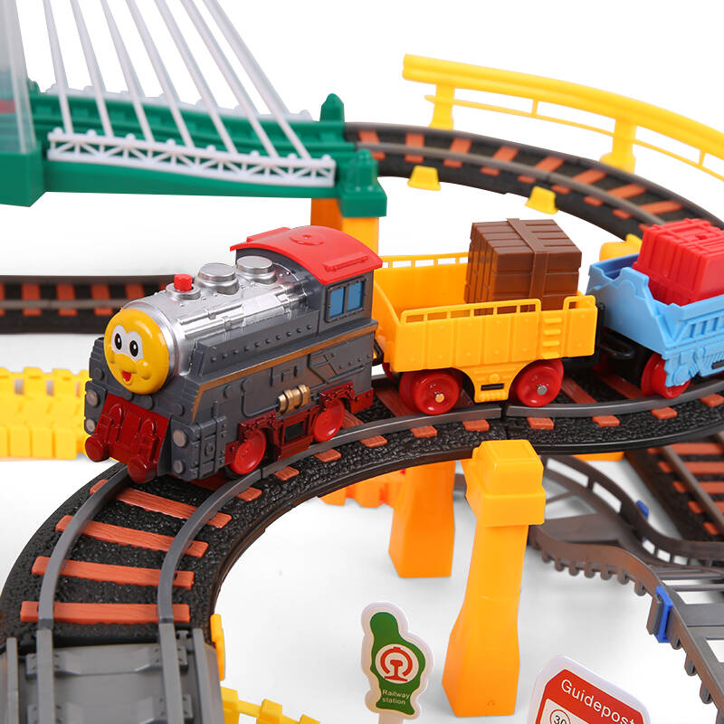 勾勾手 玩具车 儿童玩具电动轨道托马斯小火车男孩益智玩具套装 双层