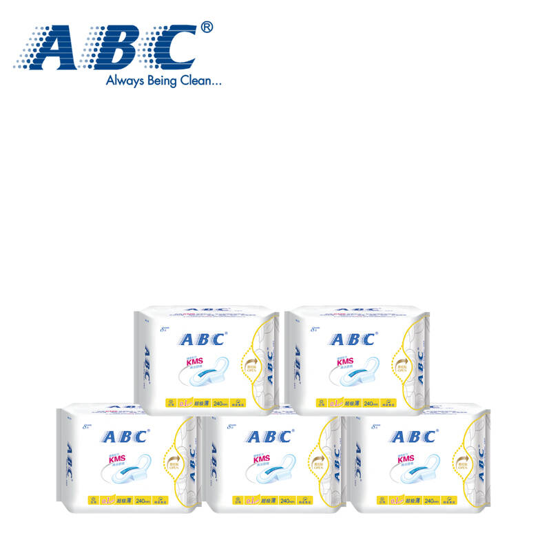 abc 卫生巾日用0.1cm轻薄棉柔排湿40片组合装k13 5包组合