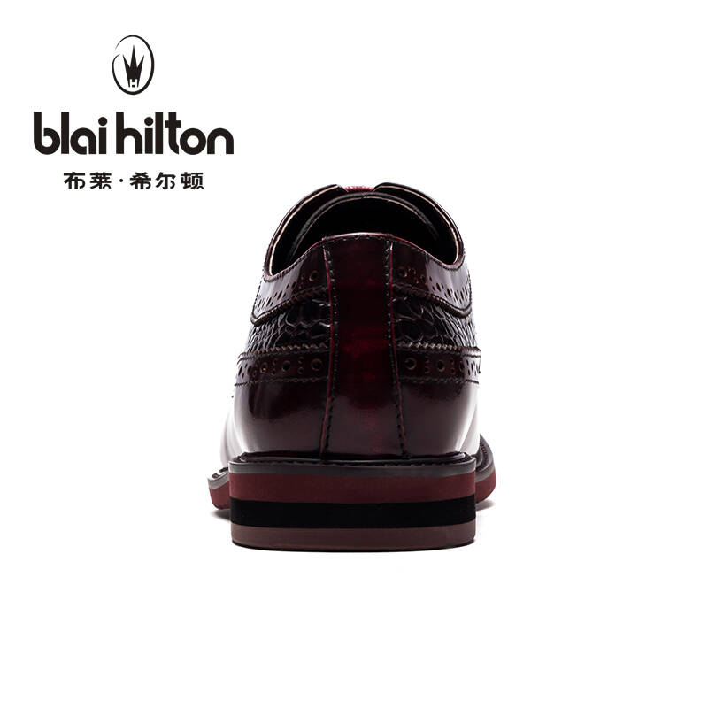 布莱希尔顿商务休闲鞋布洛克雕花男士皮鞋英伦时尚潮鞋系带休闲皮鞋sd