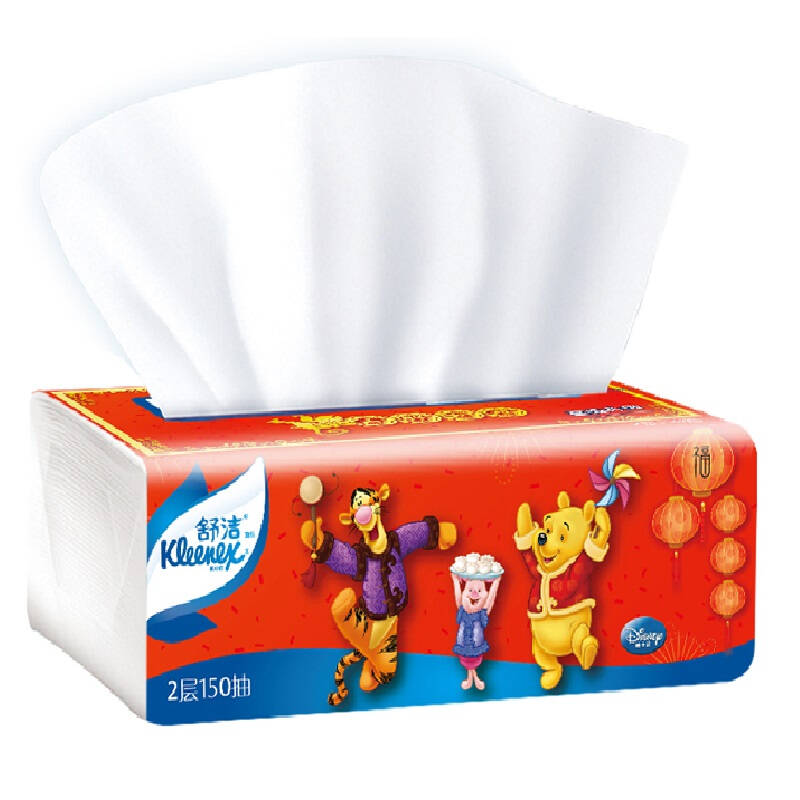 舒洁(kleenex)取式面巾纸迪士尼双层150抽18包