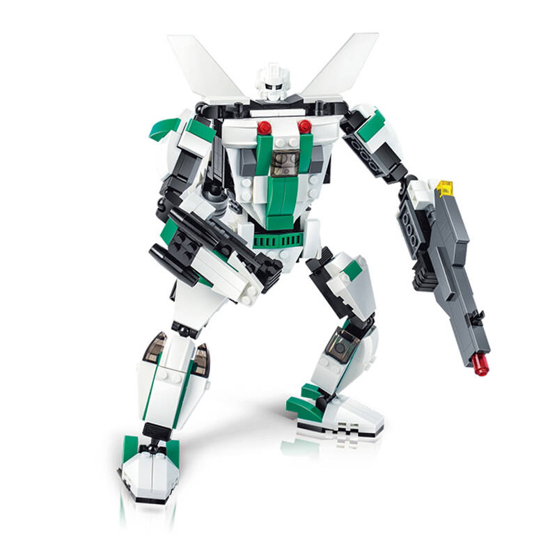 拼装积木玩具 可变形合体机器人 开发智力儿童益智塑料方块积木机甲