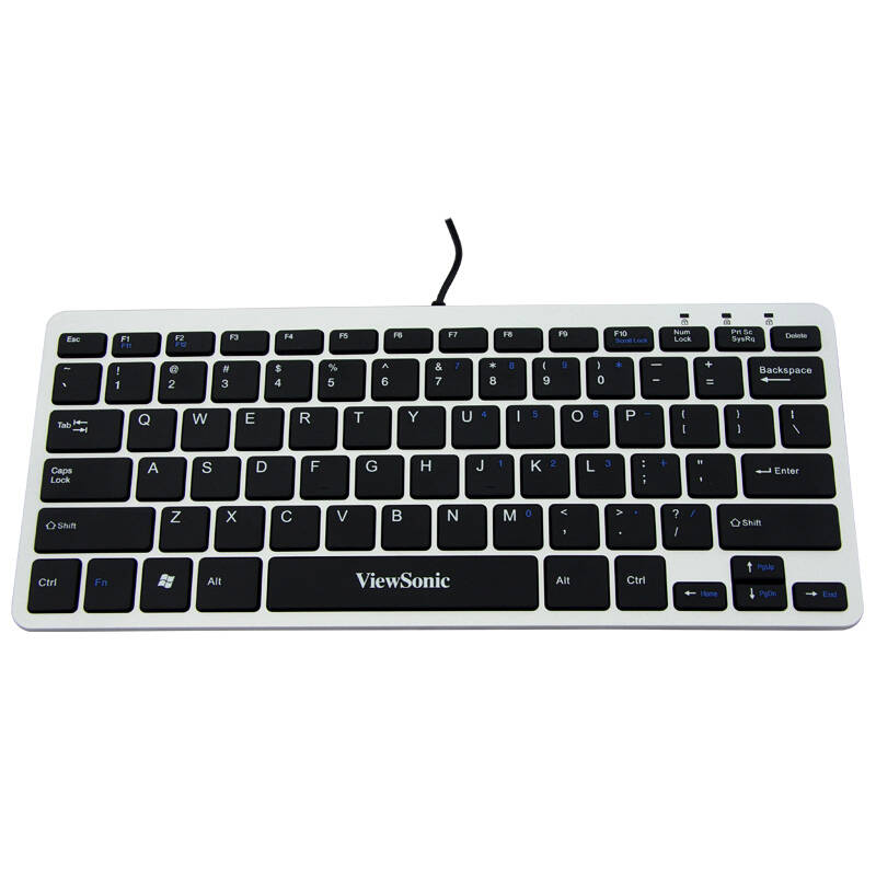 优派viewsonicku855巧克力式剪刀脚键盘银黑色