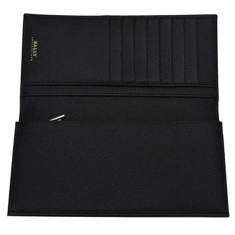bally 巴利 男士黑色牛皮长款拉链钱包 talen/290