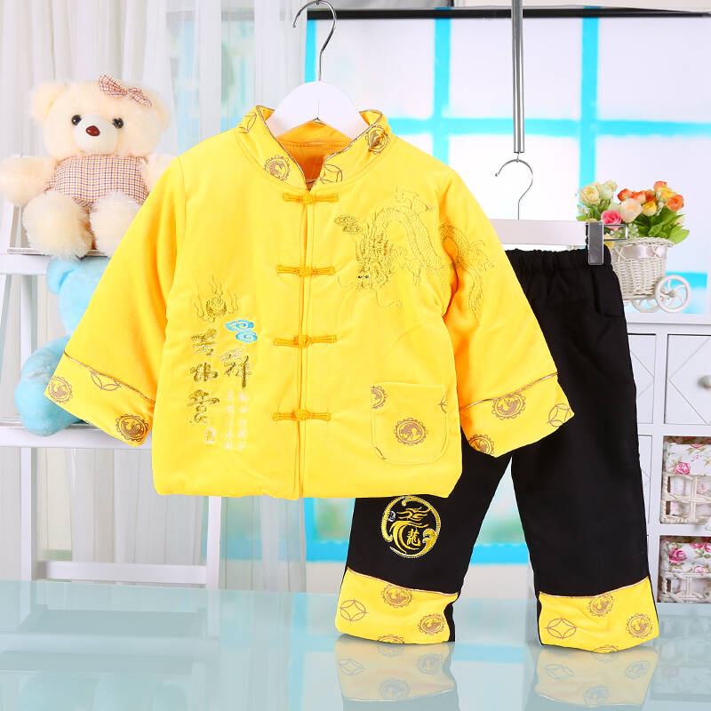 儿童唐装冬装男童新年装幼儿百岁服过年衣服宝宝婴儿童装过年幼儿加厚