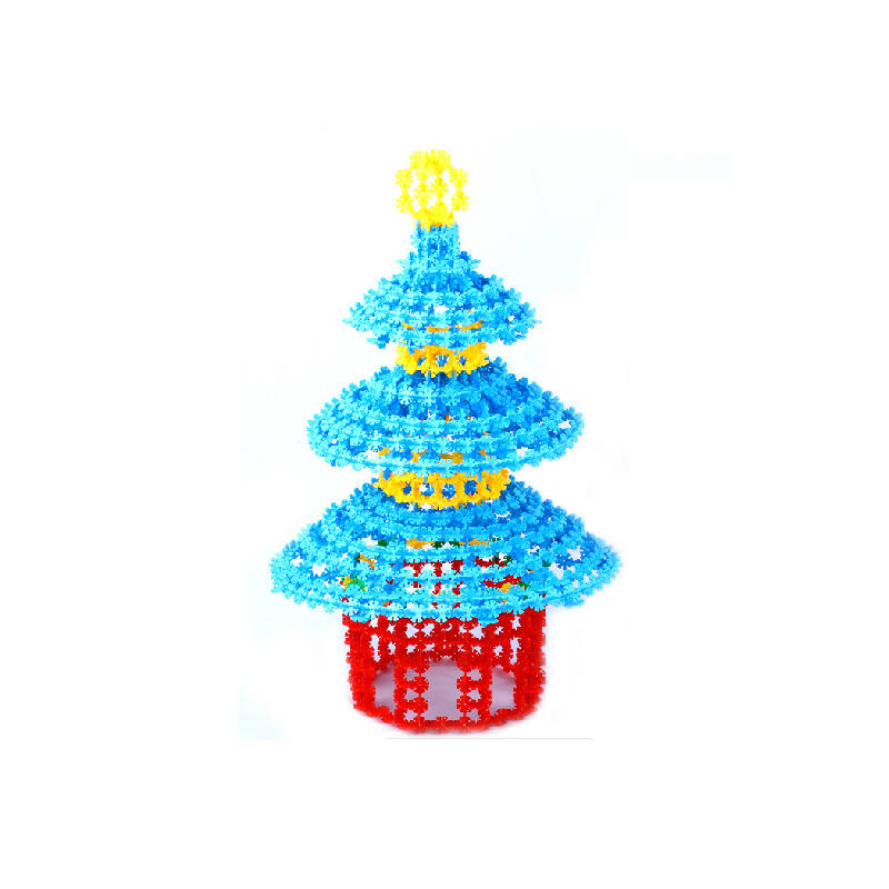 易贝优雪花片积木大号中号加厚 儿童3d塑料拼插玩具宝宝立体百变手工