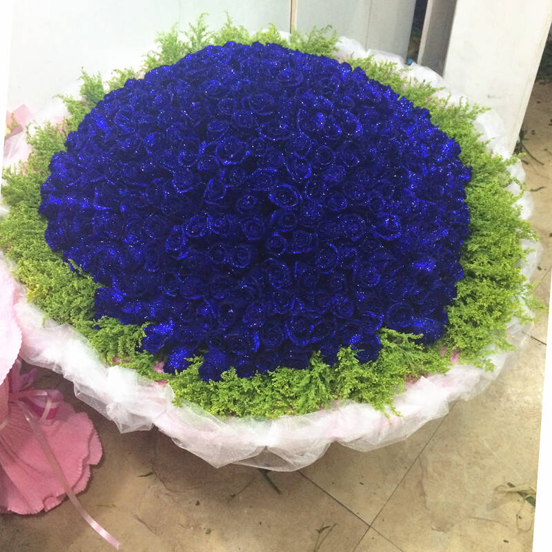 999朵蓝色妖姬鲜花速递杭州北京上海花店蓝玫瑰鲜花花束 生日节日礼物
