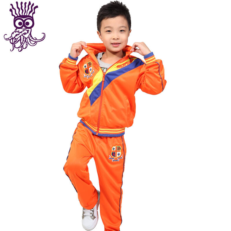 中小童男童秋季运动服2件套 小鱿鱼童装儿童秋装小孩子长袖长裤套装