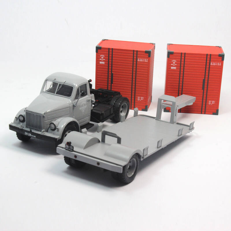 俄罗斯dip 1:43 嘎斯51p t-213拖车 gaz-51p 拖车模型