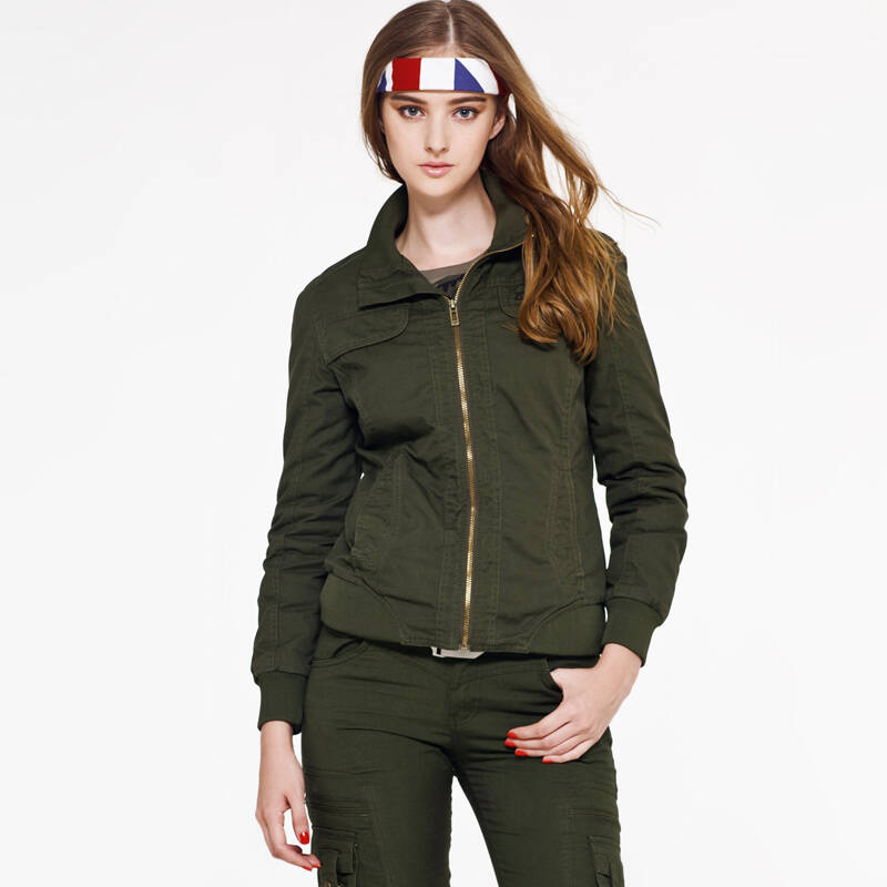 战地 女装棉衣军迷户外军绿女款外套军旅风 户