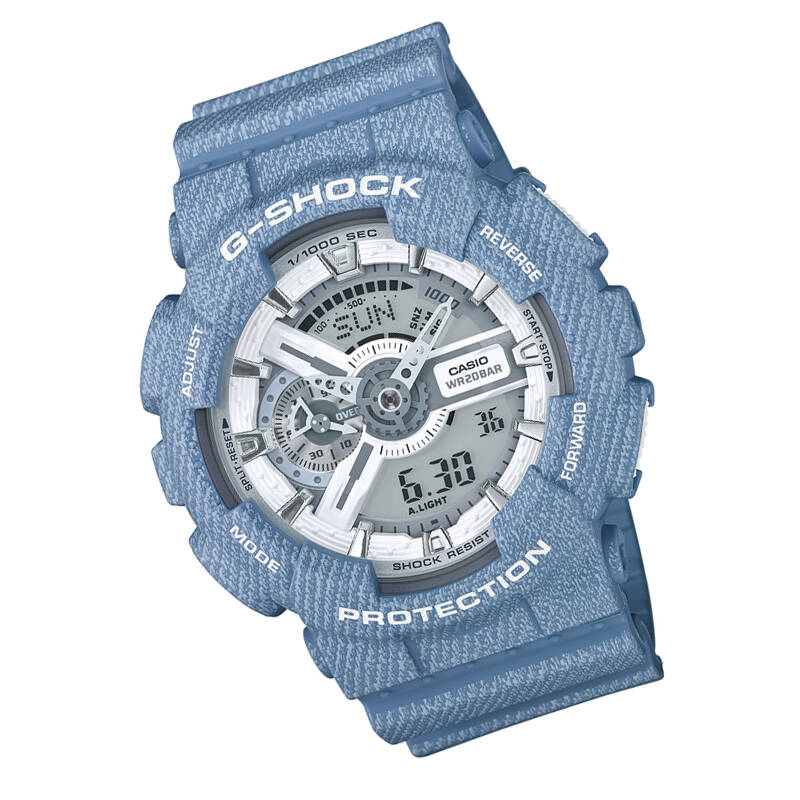 卡西欧(casio)男表g-shock系列牛仔蓝主题防水石英手表 ga-110dc-2a7