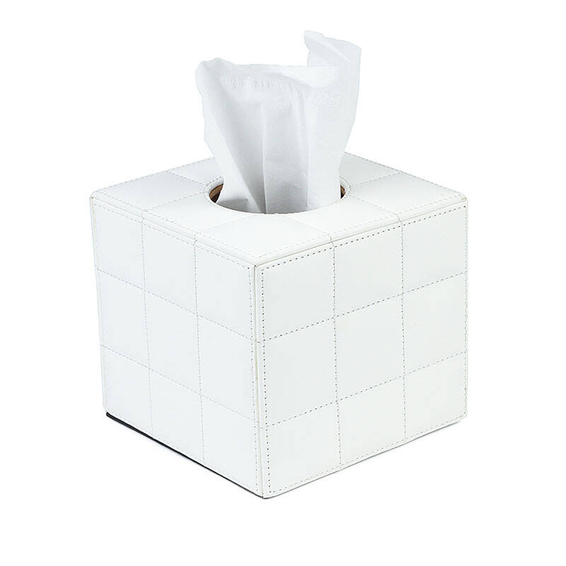 爱惠氏 收纳家系列 高仿羊皮 方形卷纸抽纸巾盒(14cm*
