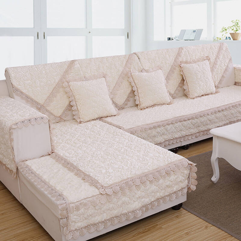 西子纱蕾丝毛绒沙发垫防滑定做沙发套四季布艺沙发坐垫韩式沙发巾罩