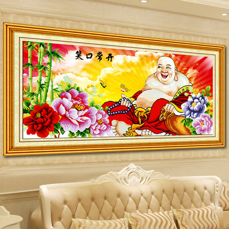 贴钻十字绣水晶钻石画弥勒佛像钻石绣贴钻画笑口常开圆钻客厅人物大画