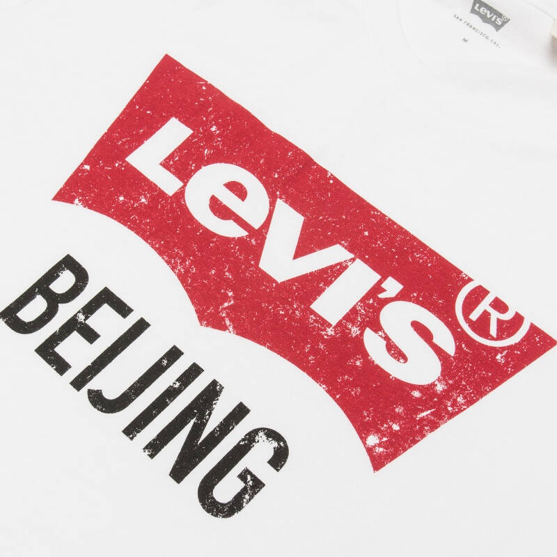 levi"s李维斯春夏季男士logo印花白色圆领短袖t恤22465-0020 白色 l
