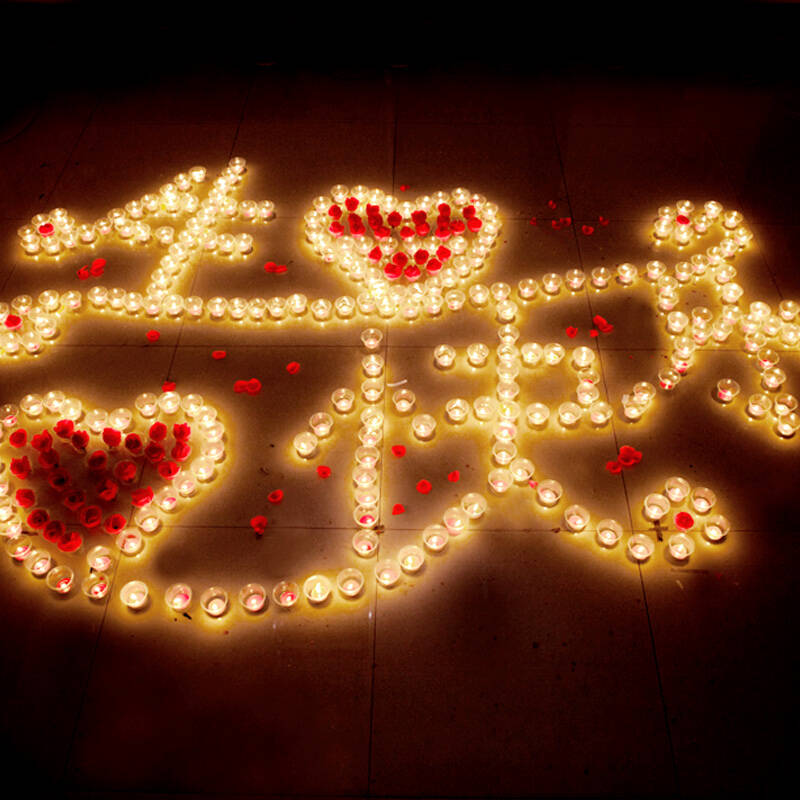 卡当 求婚心形蜡烛玫瑰套餐 生日礼物女生创意礼品男送女 表白蜡烛
