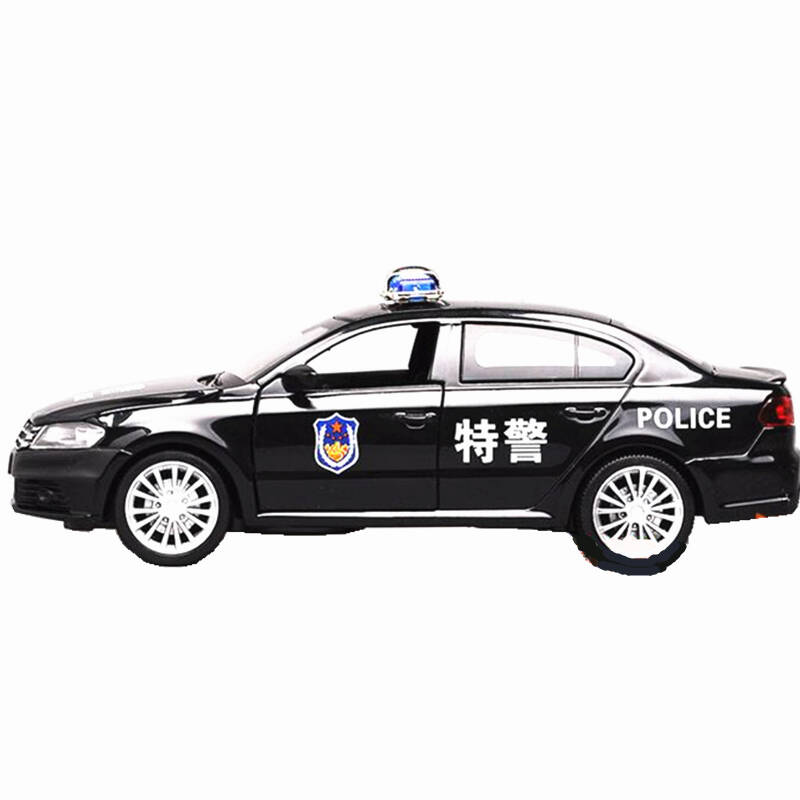 大众朗逸合金车模型仿真公安特警警车儿童回力玩具汽车模型 大众朗逸