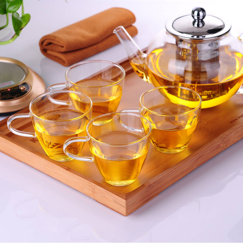 金灶茶具 a-308玻璃茶具套装茶壶茶杯保温杯垫竹制托盘茶具套装工夫茶