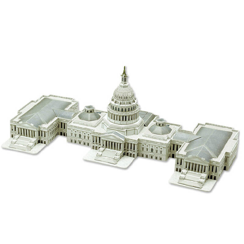 3d立体拼图仿真纸模型美国国会大厦 建筑模型 拼装玩具
