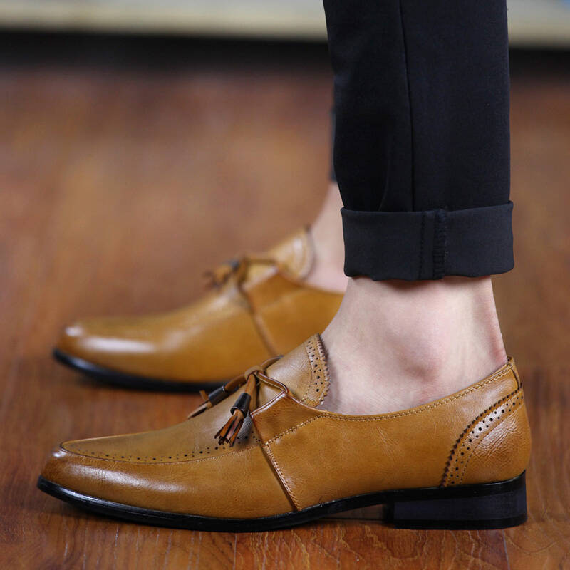 卡慕洛2015年秋冬季新款男士商务正装皮鞋尖头休闲英伦风男鞋套脚鞋子