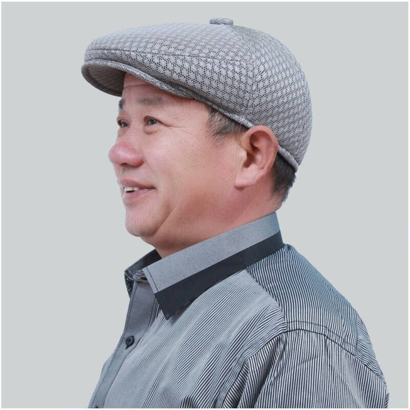 男士鸭舌帽子 春秋户外中老年人前进帽 夏天网眼透气单老头帽 鸭舌帽