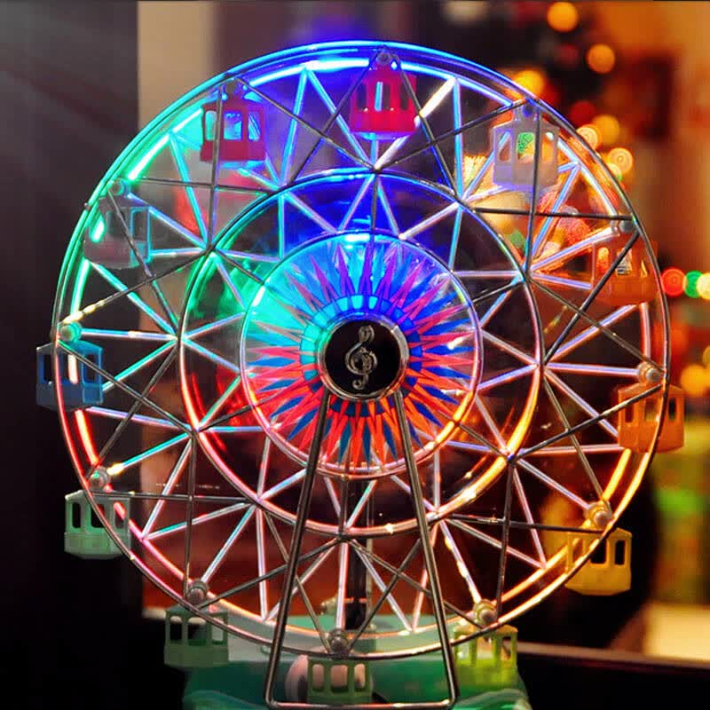 温馨里 发光旋转摩天轮 音乐盒 八音盒 创意情人节 生日礼物 浪漫送男