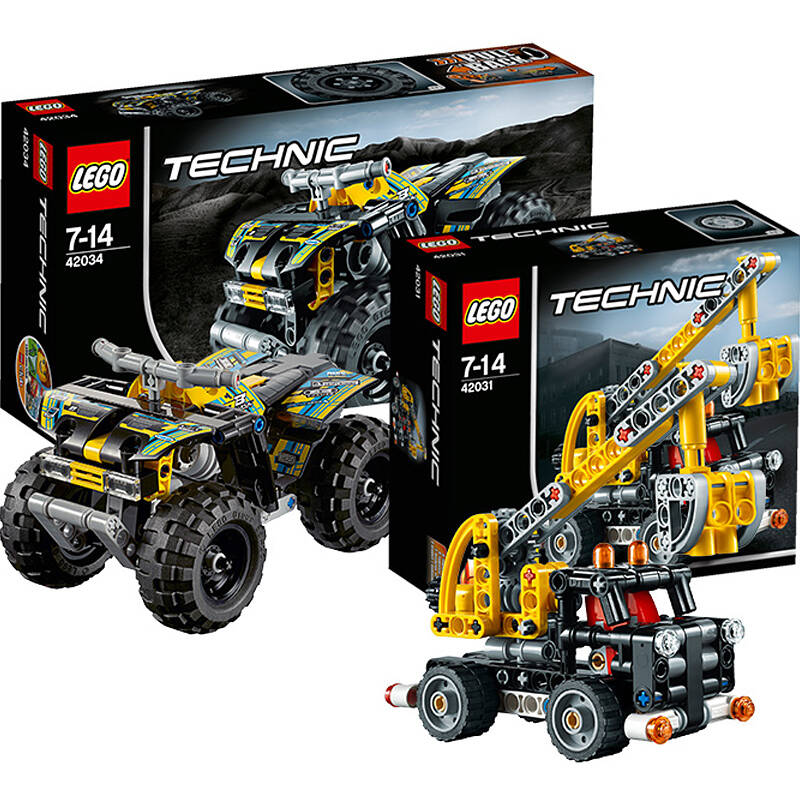 乐高(lego)technic 机械组 车载式吊车42031 四轮越野摩托车42034