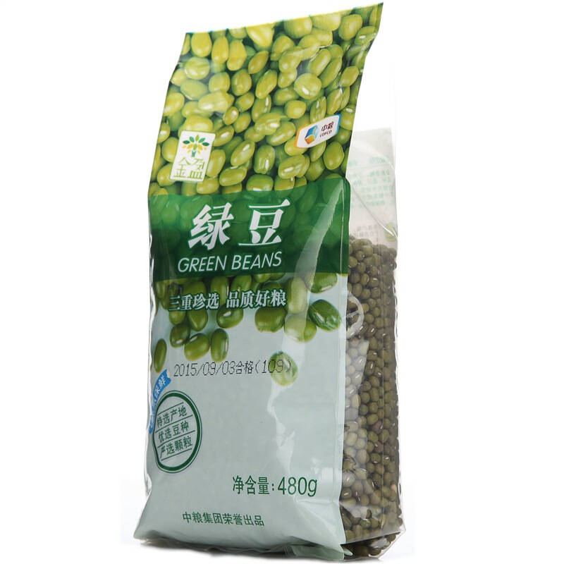 【京东超市】金盈 金盈绿豆 中粮出品 杂粮 480g