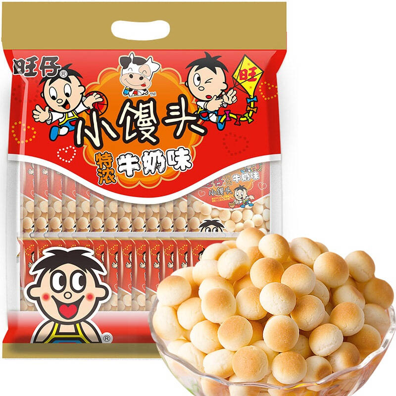 【京东超市】旺旺 旺仔小馒头特浓牛奶味400g