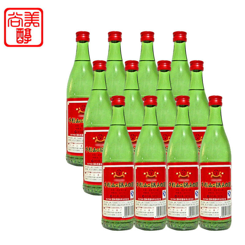 北京百年牛栏山二锅头酒 绿瓶46度清香低度白酒 500ml