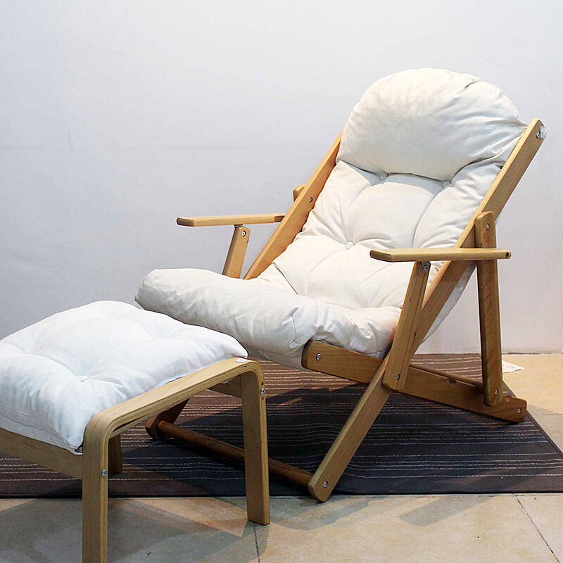 joyme嘉宜美 实木休闲椅躺椅 懒人沙发可调沙滩椅 可可躺椅 休闲椅