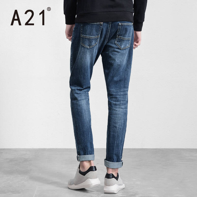 以纯线上品牌a21 2016春装新品男装长裤修身