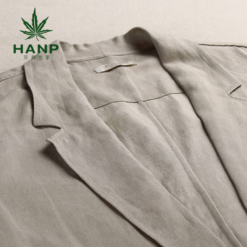 hanp/汉麻世家秋冬新款亚麻西服中国风立领外套休闲时尚秋冬保暖男