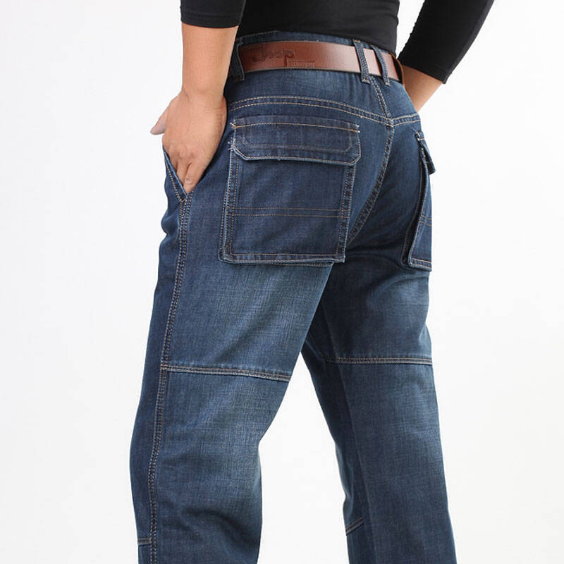 2014009春秋男士正品多兜牛仔裤 战地吉普加