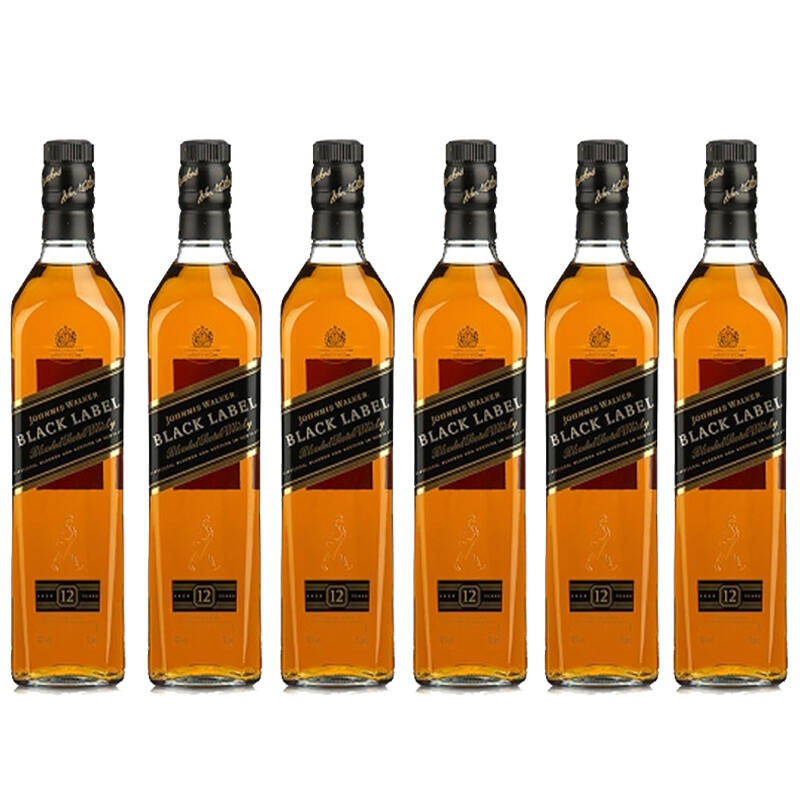 黑方威士忌黑牌威士忌johnnie walker 黑方六瓶装