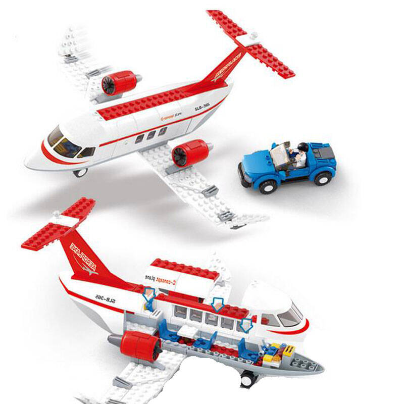 小鲁班 益智积木拼插玩具 拼装模型 概念飞机b0365